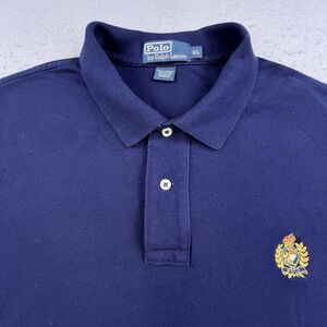 Vintage Polo Ralph Lauren Polo Shirt Mens XL Blue Crest Embroidery Short Sleeve